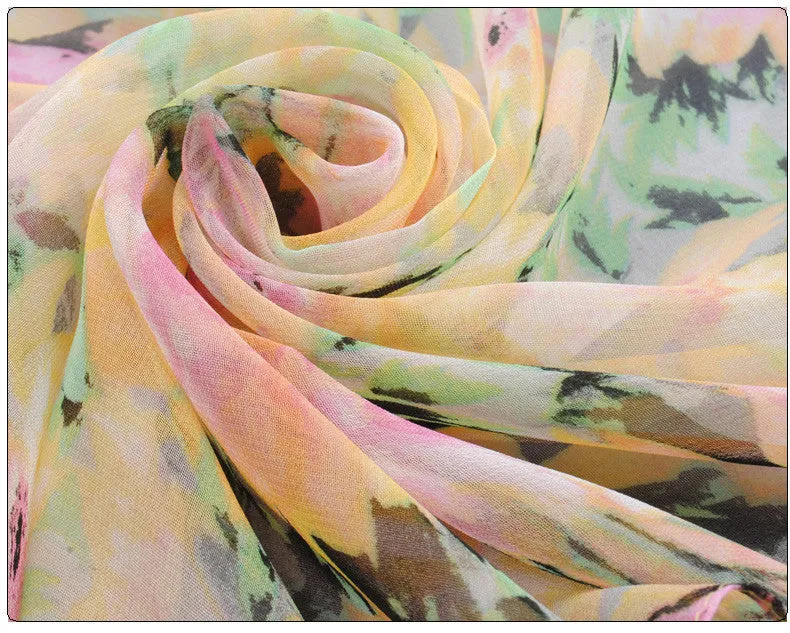 New foulard desigual Spring autumn thin silk scarves chiffon georgette women scarf summer sun hijab headscarf Headband