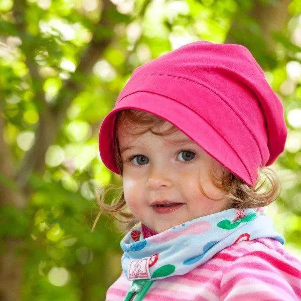 Pickapooh Organic Cotton UV Sun Bonnet: Luna Fuchsia