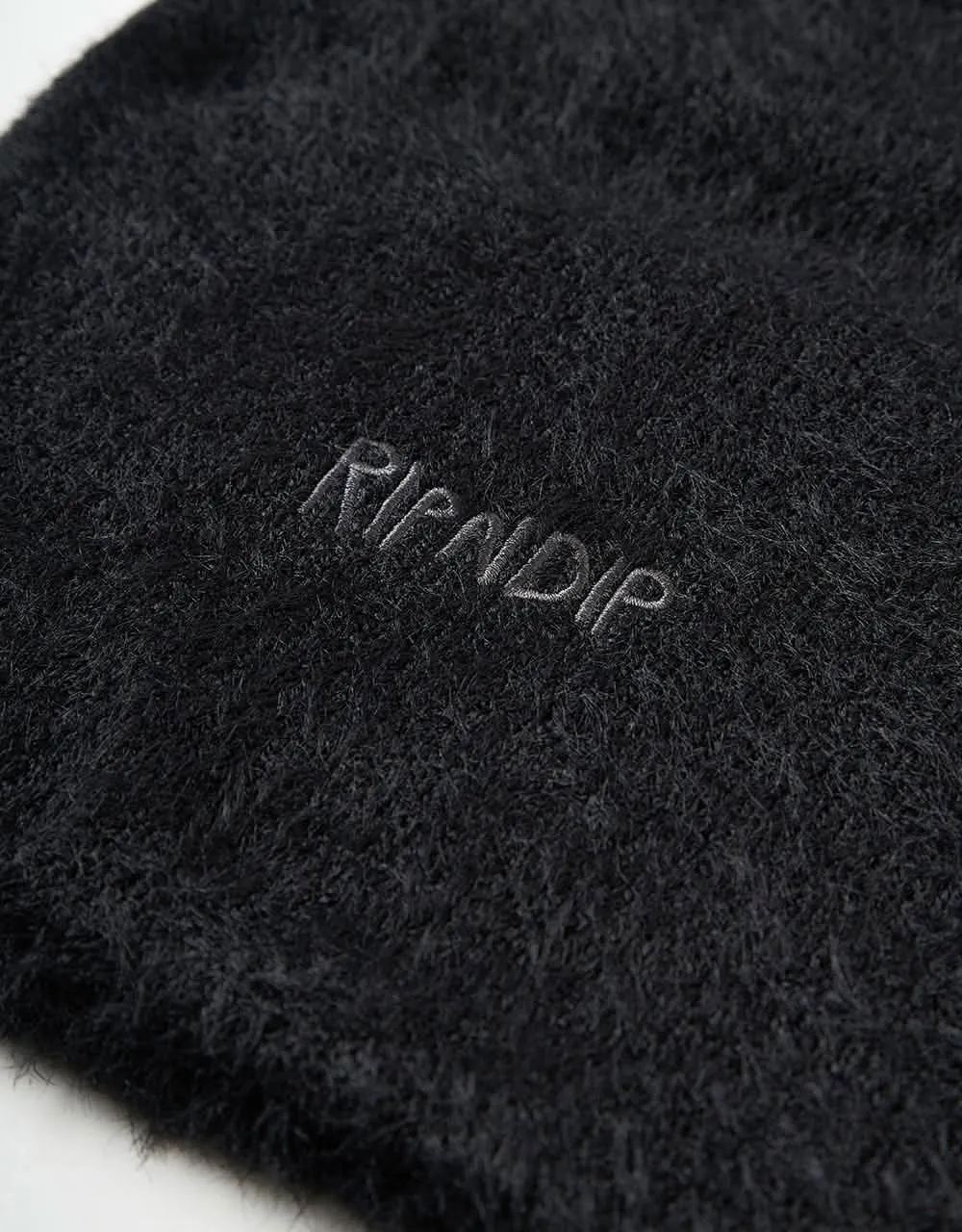 RIPNDIP Kitty Ears Faux Mohair Balaclava  - Black