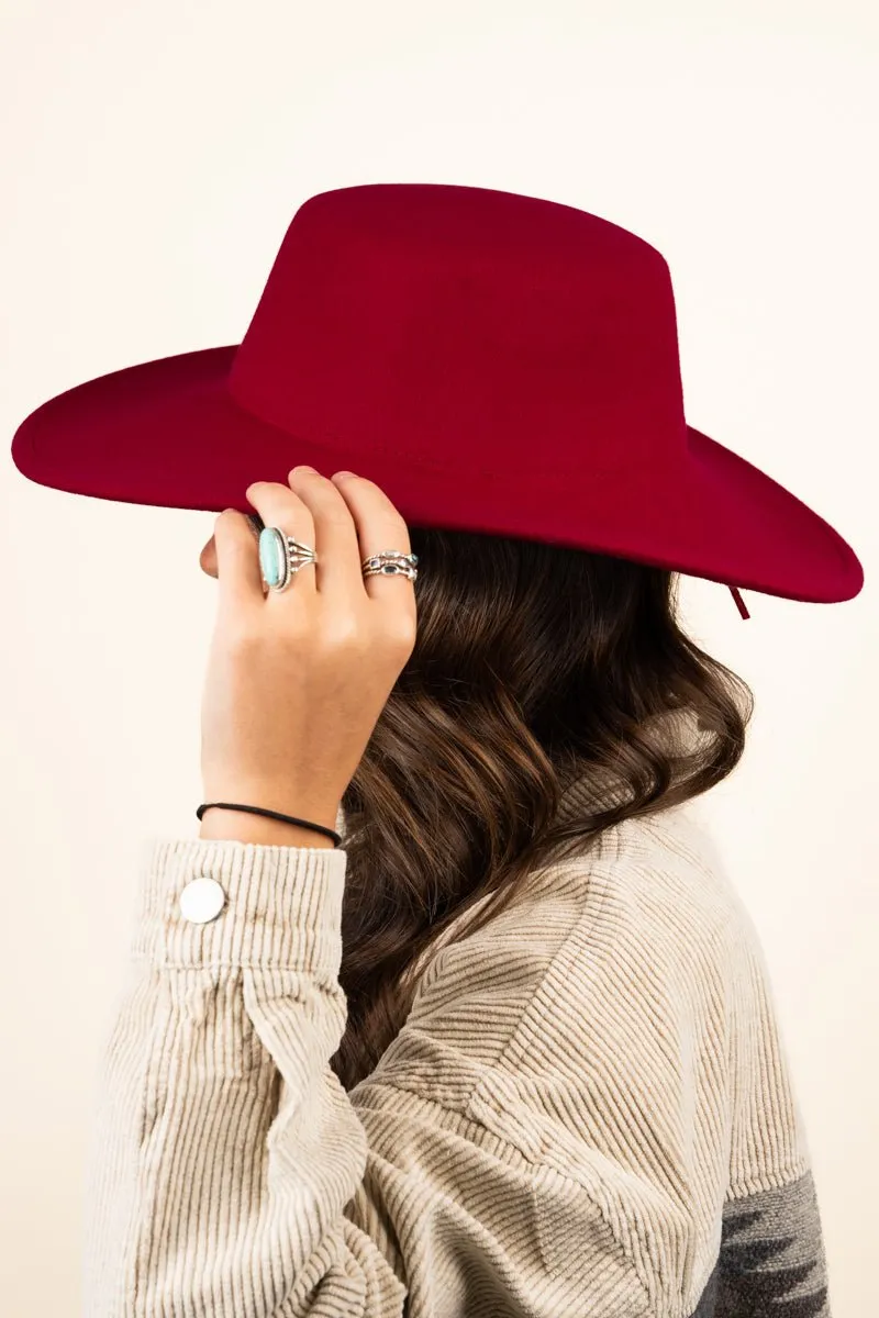 SALE! Georgiana Crimson Felt Hat