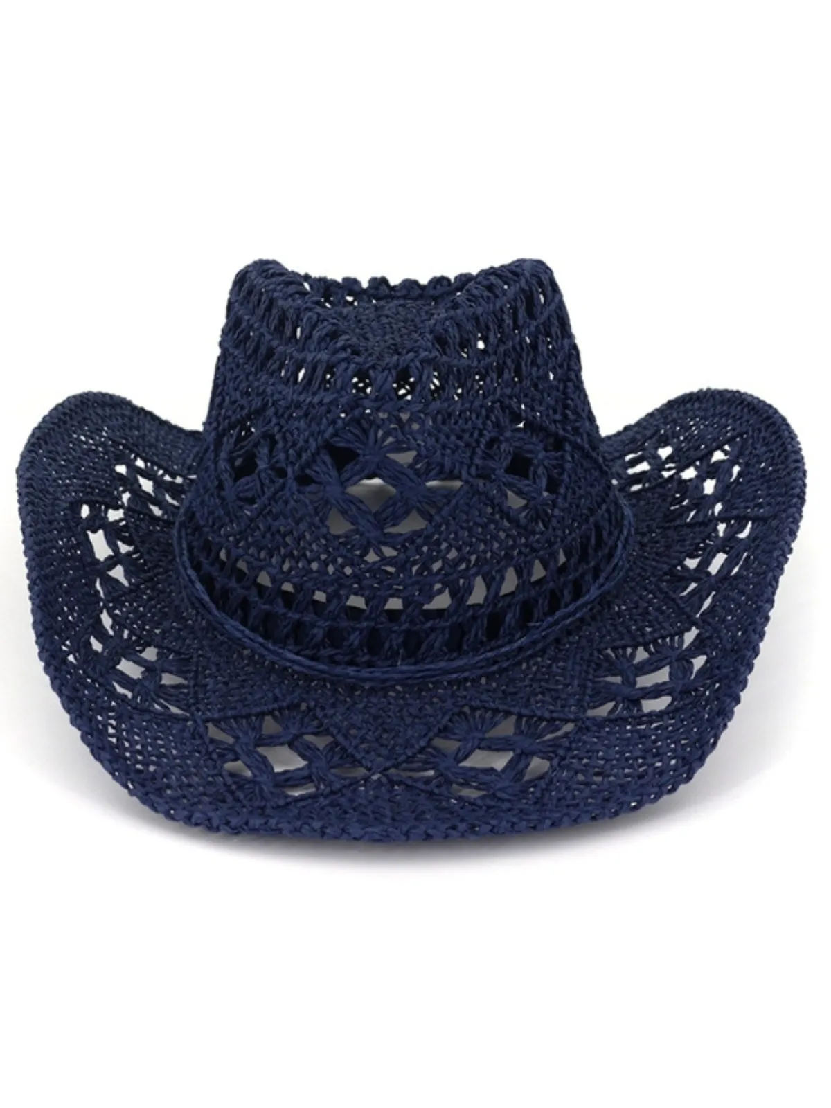 Simple Chic Blue Straw Cowboy Hat