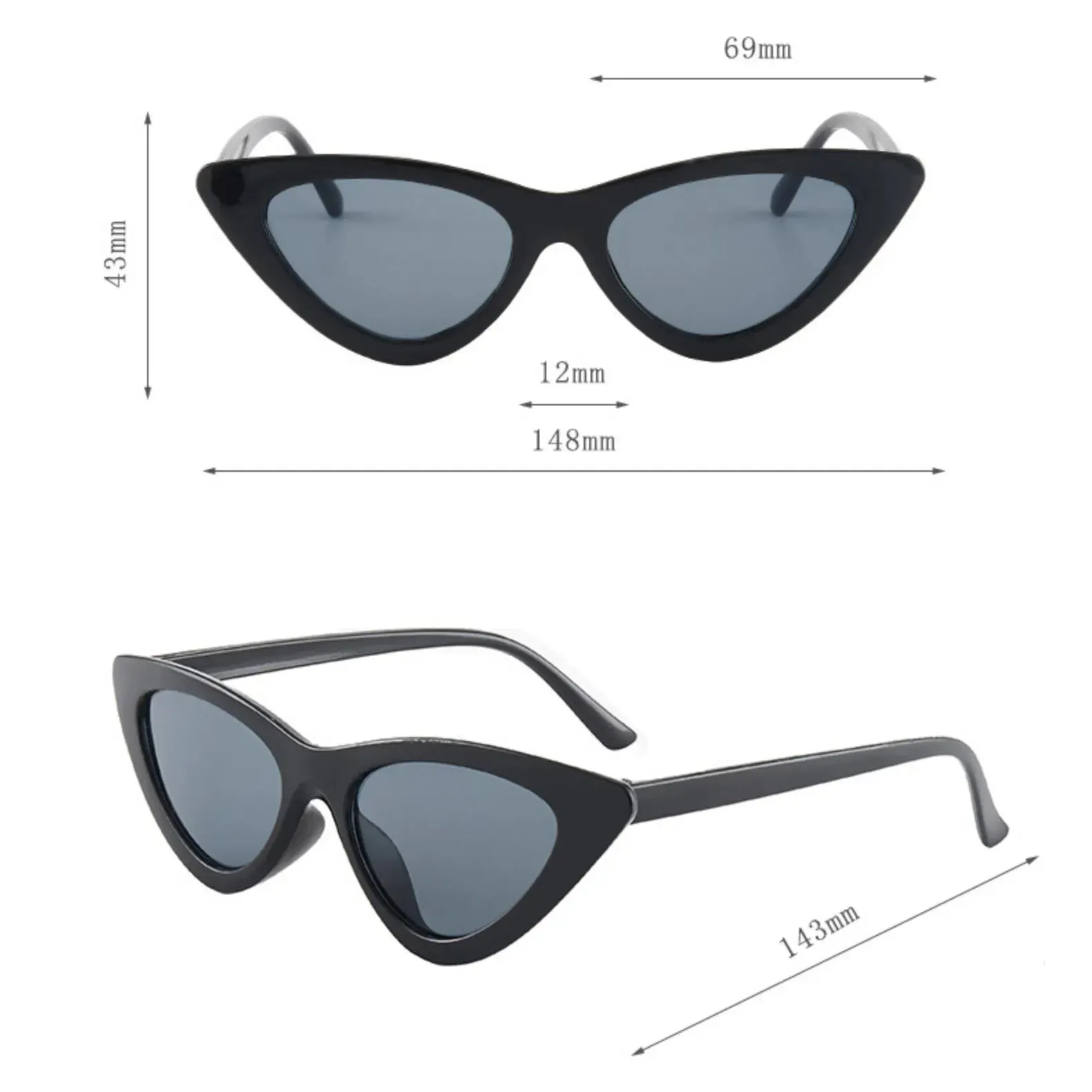 Triangle Small Frame Sunglasses European And American Fashionable Cat Eye Sunshade Sunglasses Fashionable Small Frame Glasses