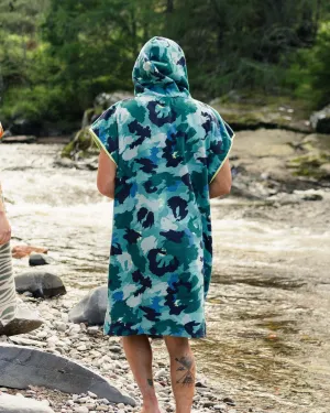 Tulum Recycled Towel Poncho - Alpine Camo Khaki