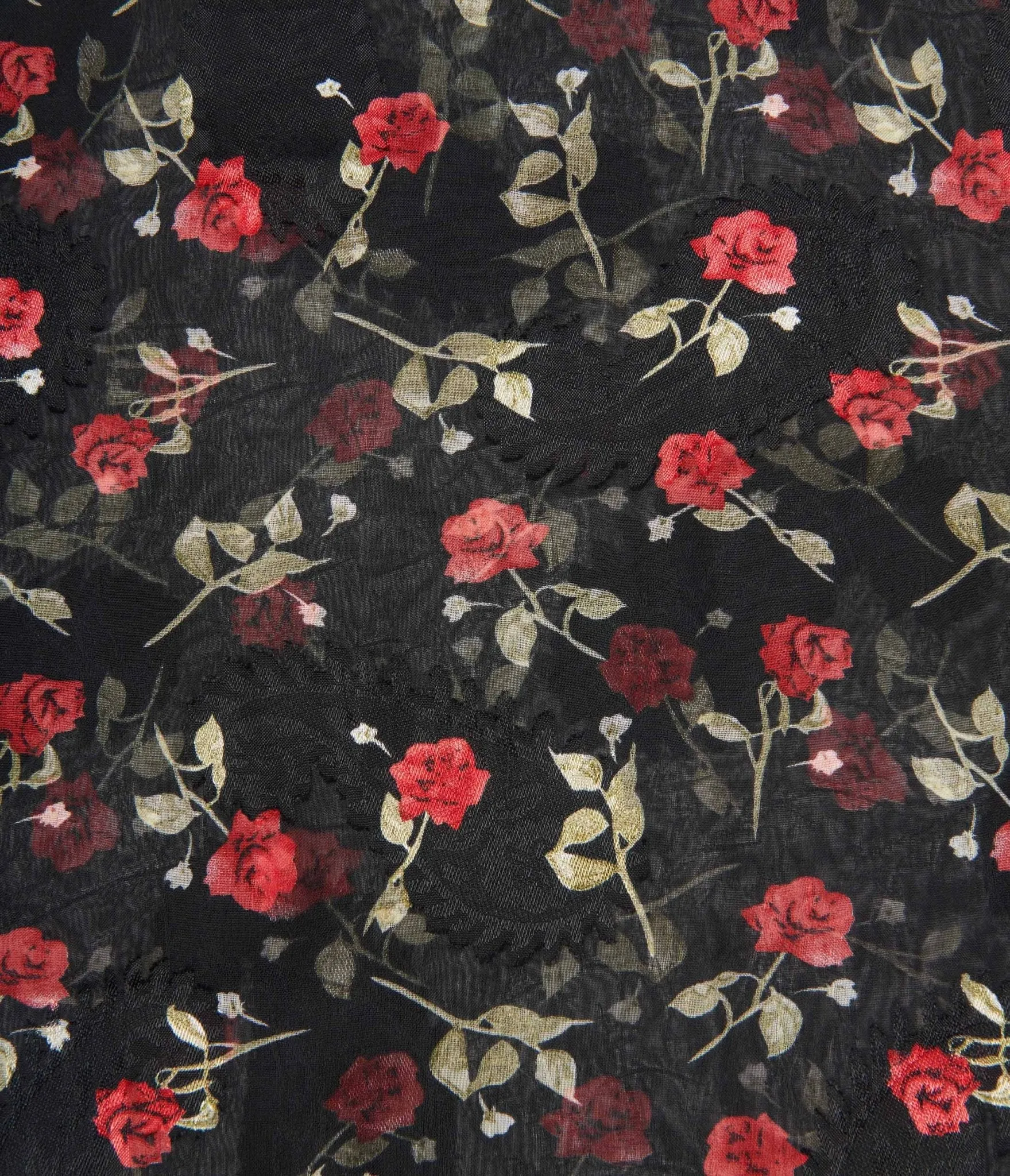 Unique Vintage Black & Red Roses Hair Scarf