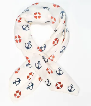 Unique Vintage Nautical Print Hair Scarf