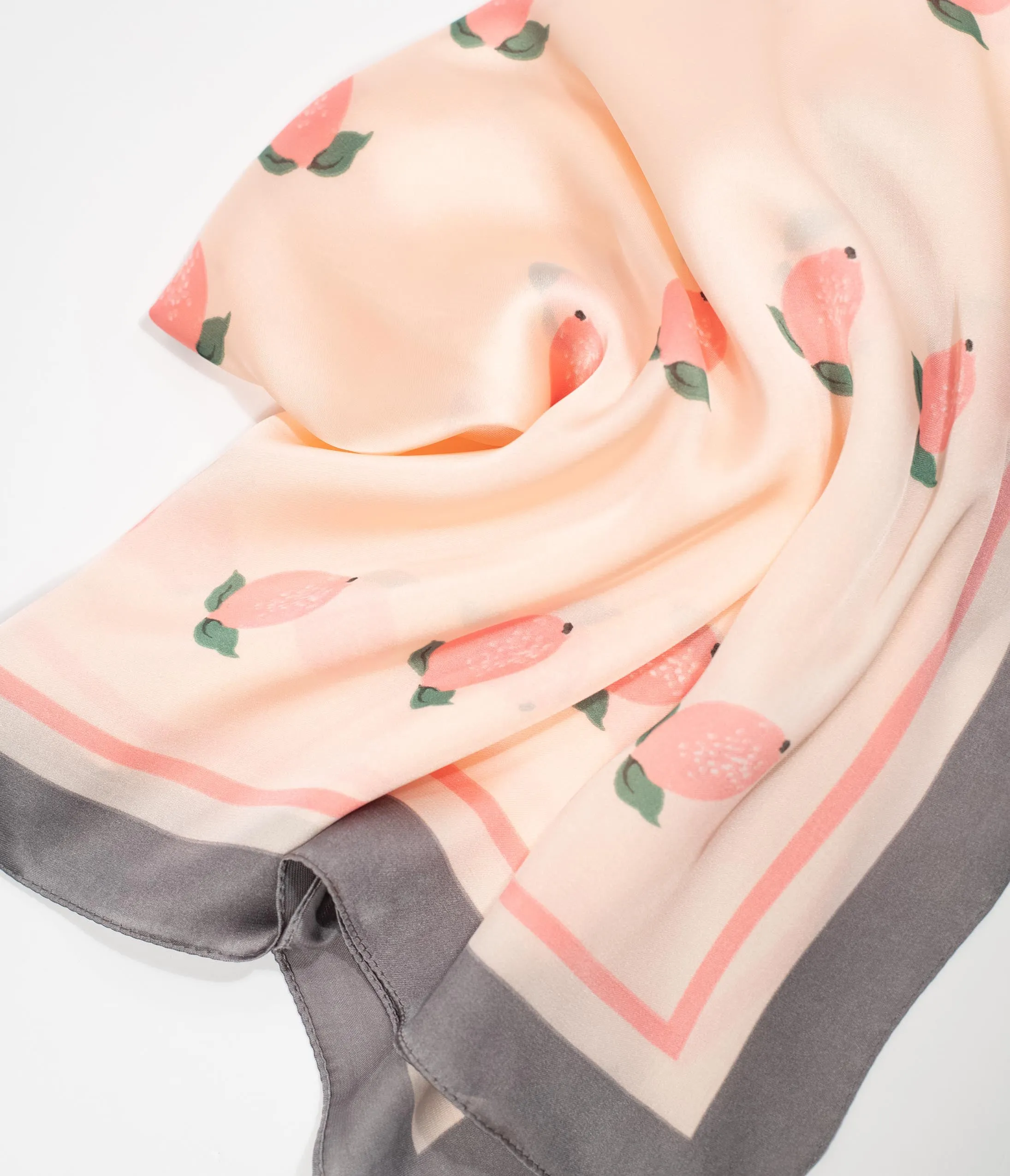 Unique Vintage Pink Lemon Print Hair Scarf