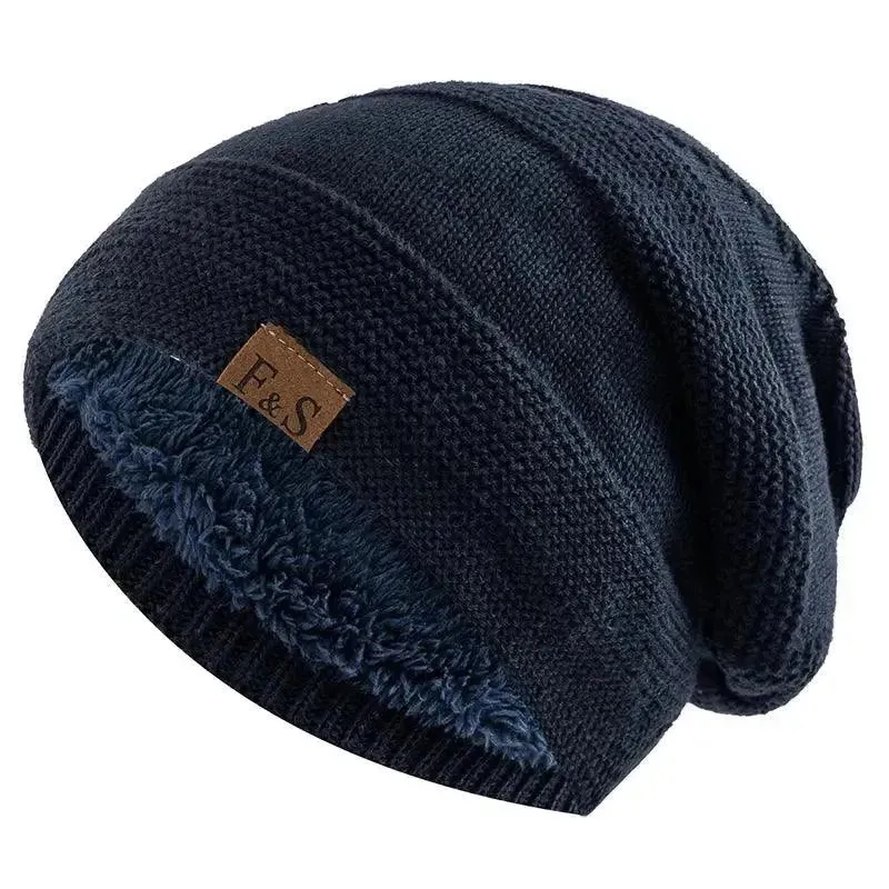 Unisex Winter Hats: Fur-Lined Knitted Beanie Caps for Men and Women