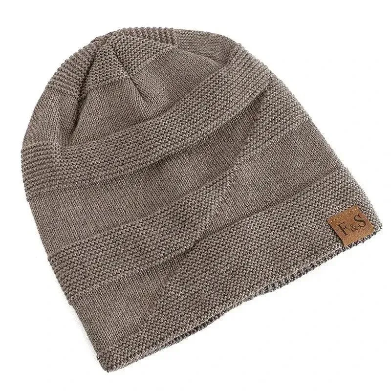 Unisex Winter Hats: Fur-Lined Knitted Beanie Caps for Men and Women