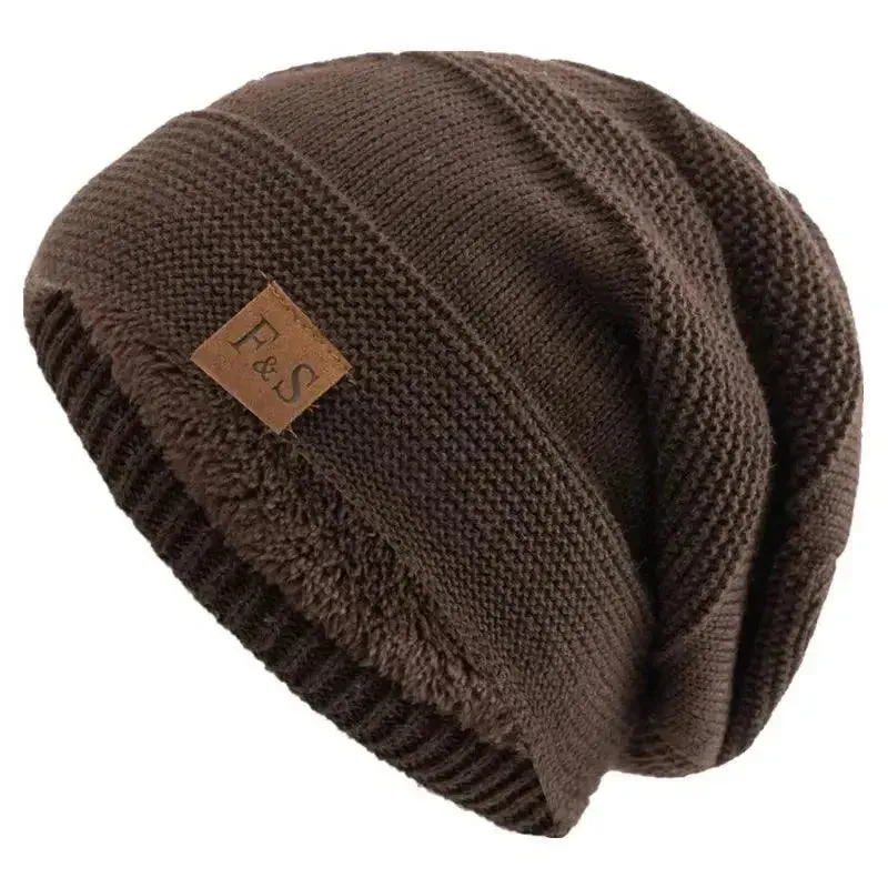 Unisex Winter Hats: Fur-Lined Knitted Beanie Caps for Men and Women