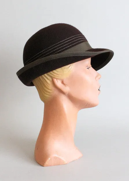 Vintage 1970s Betmar Brown Bowler Hat