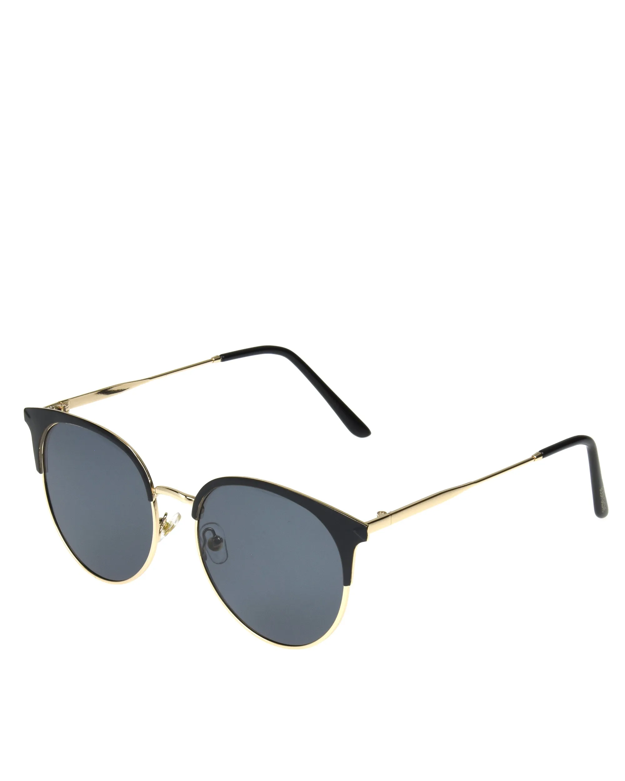 Women's BGL 2006 Shiny Black with Gold Metal Sunglasses - Black/Gold