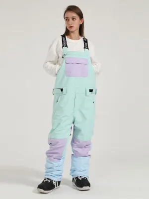 Women's Gsou Snow Mountain Discover Colorblock Snow Bibs Pants