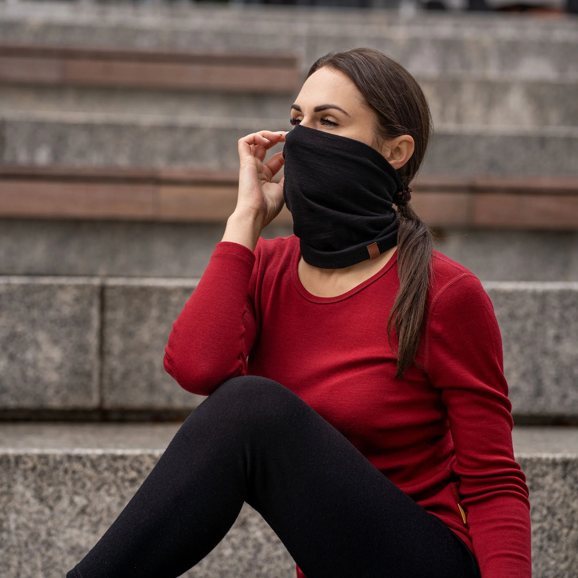 Women's Merino Neck Gaiter Black