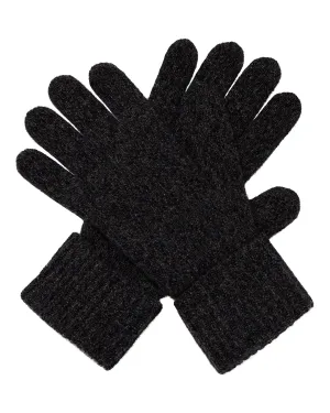 Women's Ribbed Cashmere Gloves Granite Grey